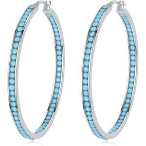 Mult-colors Crystal StainlessSteel Hoop Earring for Women Hypoallergenic Jewelry